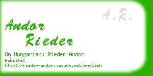 andor rieder business card